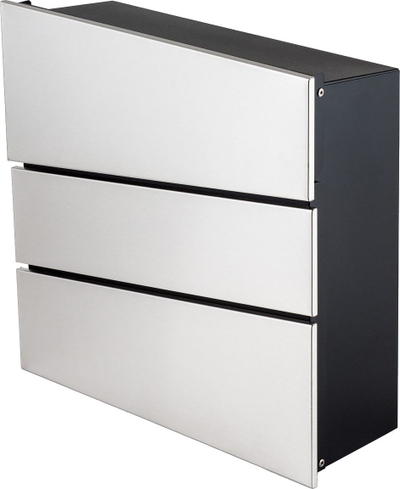 Kuti postare Glori Mailbox PD970, metal 40 x 40 x 12 cm, me çelës, e zezë me inox