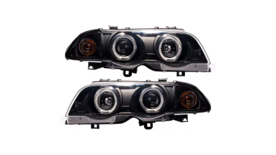 Fenerë të përparmë BMW Seria 3 E46, Angel Eyes, LED pozicioni, të zinj