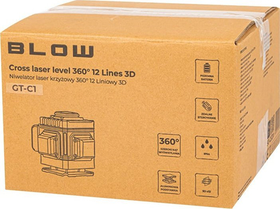 Nivel lazerik BLOW GT C1, 12 linja 3D, lazer i gjelbër, me telekomandë