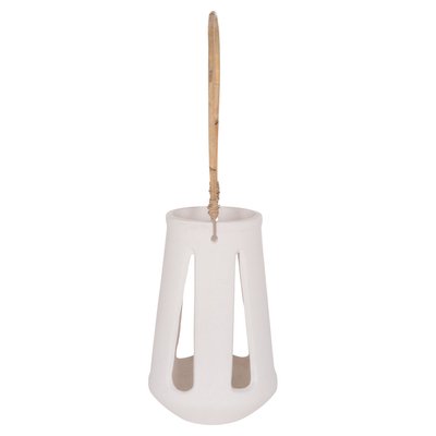 Fener dekorativ HomeMarkt Erantyl, ratan tavoline, 17 cm, i bardhë