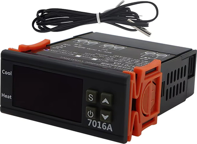 Termostat dixhital EUROKOMP WH7016A E6247, me ekran LCD, me sensor NTC, gri