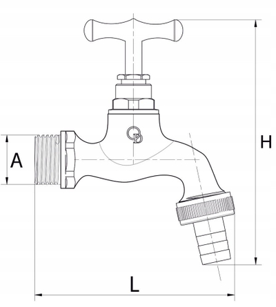 Rubinet kopshti bronzi me adaptor zorre, 3/4", metalik