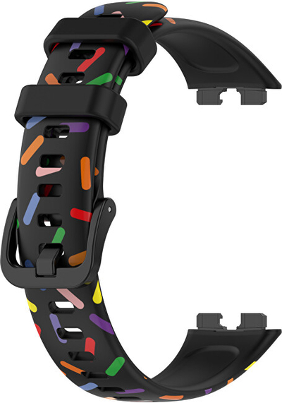 Rrip silikoni shumëngjyrësh për Huawei Band 10, 9 dhe 8 4wrist, i zi