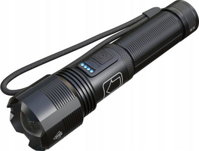 Elektrik dore taktik Extralink, LED, 1000 lumen, USB i rikarikueshëm, i zi