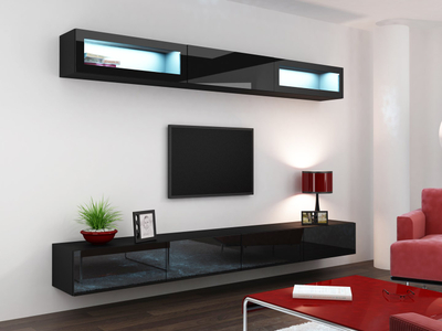 Komodinë TV Cama Meble Vigo 140, 140 cm, MDF, e zezë