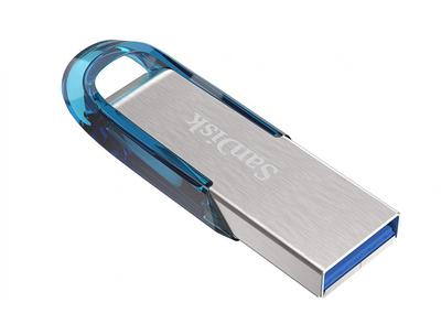 USB SanDisk Ultra Flair, 64GB, USB 3.2, blue silver