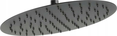 Dushe rrethuese tavani Ferro SLIM, pllakë 30cm, efekt shi, e zezë