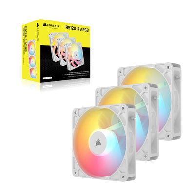 Кулер куќиште CORSAIR RS120-R ARGB, 120mm, пакет 3 парчиња, бел