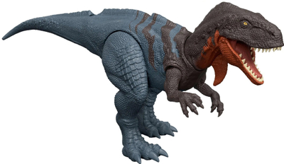 Figurinë dinosauri Jurassic World Abelisaurus Rebirth, me zë, bisht që lëviz, me shumë ngjyra