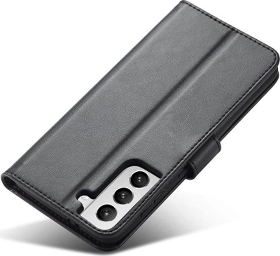 Këllëf magnetik për Samsung Galaxy S22 Plus, tip libër, lëkurë eko, i zi