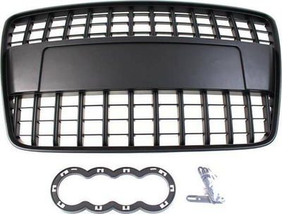 Grilë përpara MTuning Audi Q7 4L, 2006-2015, plastikë ABS, e zezë