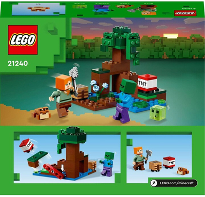 Set LEGO® Minecraft 21240 Swamp Adventure, 65 pjesë