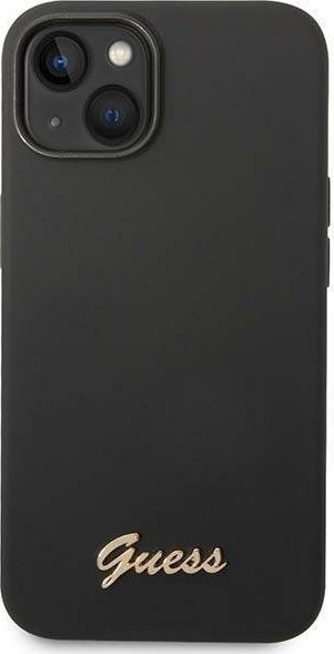 Këse telefoni Guess Silicone Vintage Gold Logo për iPhone 14 Plus 6.7", e zezë