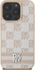 Mbulesë telefoni DKNY prej lëkure PU me katrorë shahu, për iPhone 16 Pro, kornizë TPU, rozë