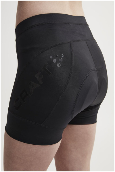Кратки панталони за велосипедизам за жени Craft Essence De Vélo, перниче Craft Active, еластичен материјал, црни