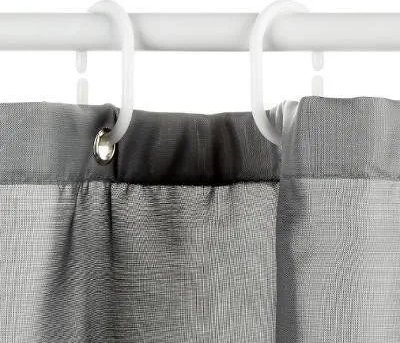 Perde dushi 5Five Colours, poliester, 12 unaza, gri