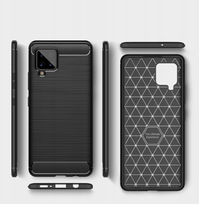 Mbrojtëse telefoni Carbon për Samsung Galaxy A42 5G, TPU fleksibël, e zezë