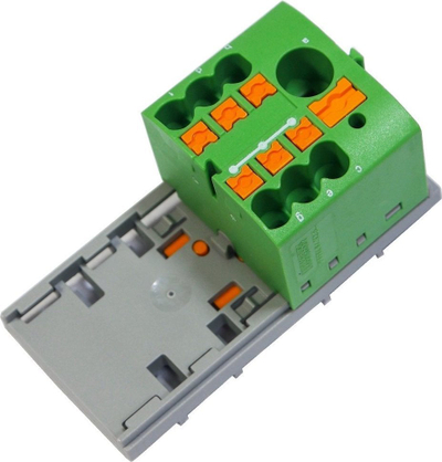 Bllok shpërndarës Phoenix Contact, 7 dalje, 4mm² 24A 690V, i gjelbër