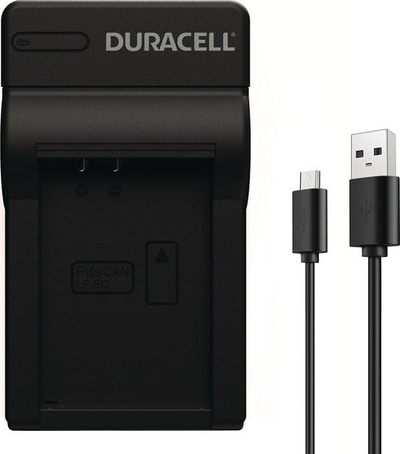 Ngarkues baterie Duracell DRCE12 LP-E12, me kabllo USB, i zi