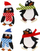 Stickers dekorativë me filtër Craft with Fun, pinguin, vetëngjitës, set 4 copë
