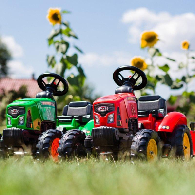 Traktor lodër Falk Supercharger 2030AB, me pedale, me rimorkio, i kuq