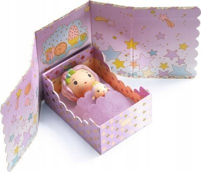 Set loje Djeco Tinyly Violet Tinyroom, kuti magnetike, figurë 7 cm, shumëngjyrëshe