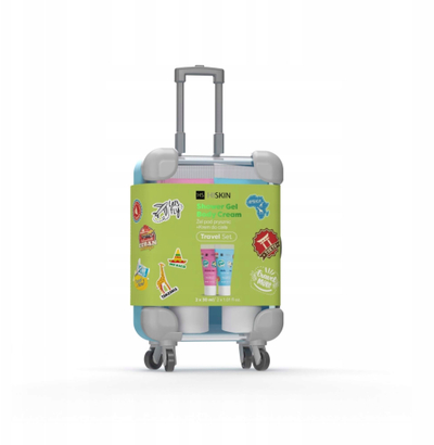 Set udhëtimi për trup HISKIN Travel Set, xhel dushi 30ml, locion trupi 30ml, me valixhe plastike