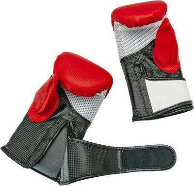 Doreza boksi Allright PU Carbon, madhësia XL, mbyllje me shirit, të kuqe, të zeza edhe të bardha