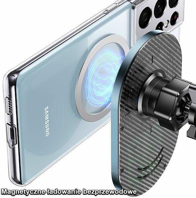 Mbajtëse magnetike makine Usams CD170DZ01, karikim wireless 15W, për grilë ajri, e zezë