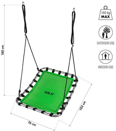 Luhatëse drejtkëndëshe NILS Camp NB5045, 76x102cm, kapacitet 150kg, rozë