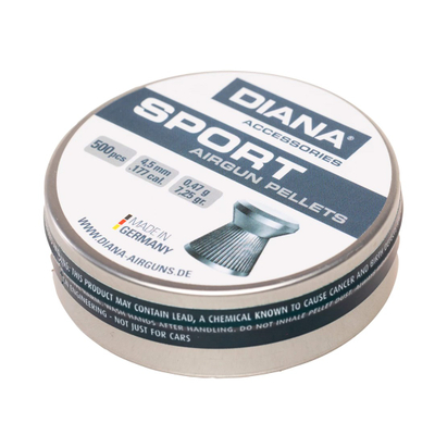 Plumba ajri Diana Sport 4.5mm, 500 copë, ngjyrë argjendi