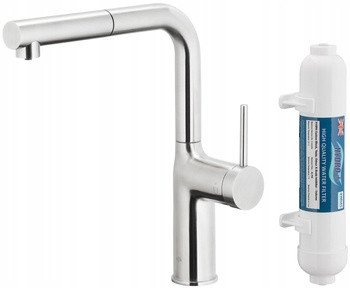 Rubinet kuzhine DUERO PURE MOVE, filtër uji, gryka tërheqëse, inox