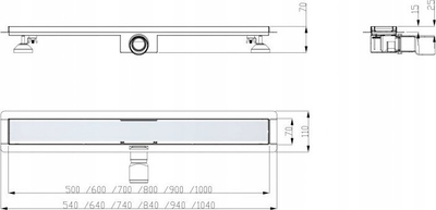 Kanal linear kullimi Slim, 60 cm, xham i kalitur, i bardhë