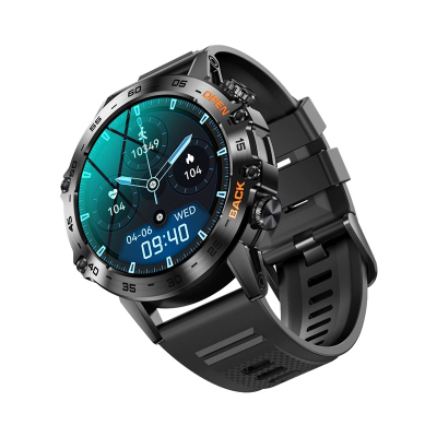 Orë e zgjuar Veltori VT120-1, ekran 1.39", IP68, rrip silikoni i zi