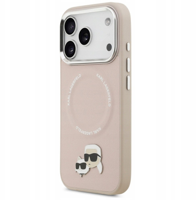 Kapak telefoni Karl Lagerfeld MagSafe për iPhone 17 Pro, PU, rozë