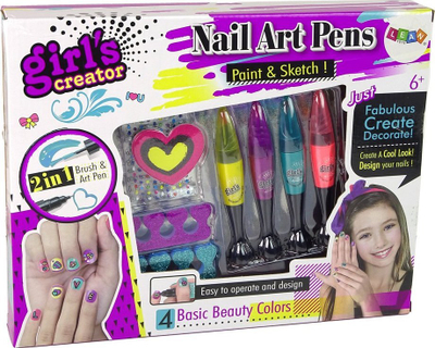 Set manikyri Lean Toys Zestaw For Painting Nails, 4 stilolapsa për thonj, shumëngjyrësh