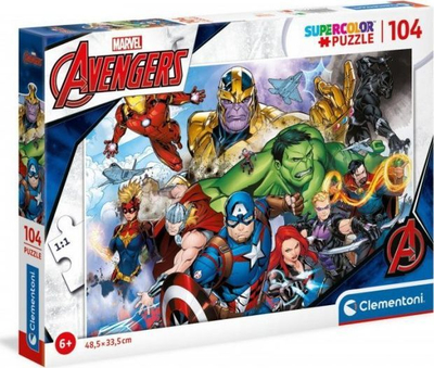 Puzzle Clementoni Super Color Avengers, 104 pjesë, 48.5 x 33.5 cm, shumëngjyrësh