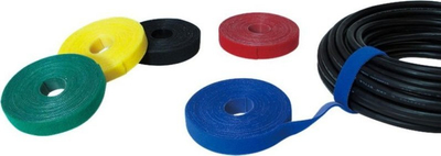 Rrip lidhës për kabllo Techly W ISWT-ROLL-2010BKTY, 20 mm, 10 m, i zi
