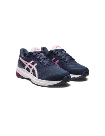 Atlete vrapimi për fëmijë ASICS GT-1000 12 GS, stabilitet, GEL, blu gri rozë, nr 5.5