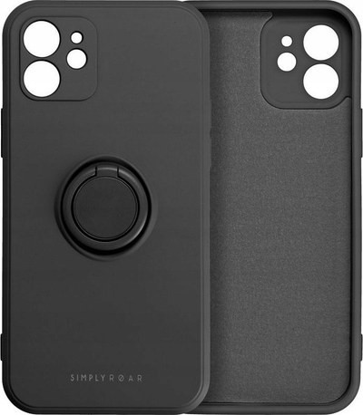 Mbulesë telefoni Roar Amber për Samsung Galaxy A05s, me unazë stand, e zezë
