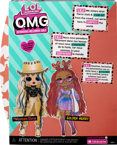 Kukull mode LOL Surprise O.M.G Western Cutie, me aksesorë surprizë, stil western, e artë