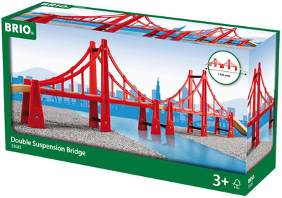 Ura lodër druri Brio Double Suspension Bridge, pezullim i dyfishtë, shumëngjyrëshe