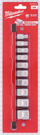Set çelësa goditës Milwaukee 4932492508, 10 copë, kapak 3/8", i zi