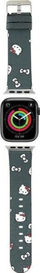 Ремче за паметен часовник Apple Watch Hello Kitty Heads and Bows, веганска кожа PU Saffiano, универзално, црно