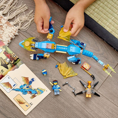 Set lodër LEGO Ninjago 71760 Jay's Stormy Dragon EVO, 140 pjesë