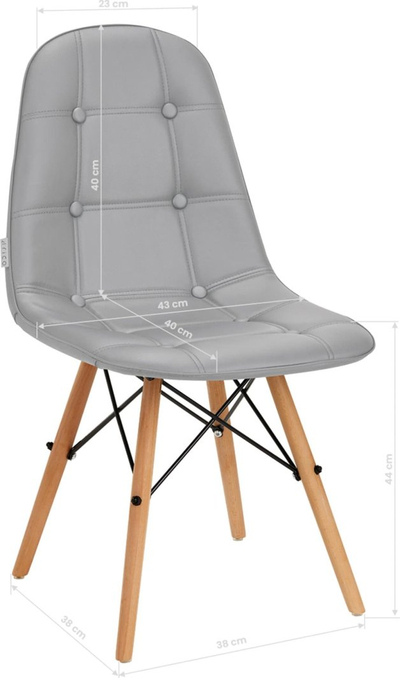 Karrige skandinave Activeshop 4Rico QS-185, lëkurë eco, gri