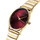 Orë dore për femra Rosefield Oval Burgundy Half-moon Steel Gold OVGSG-OV15