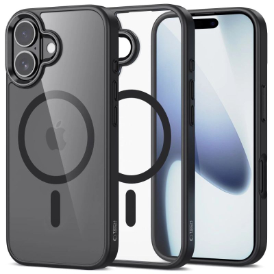 Futrollë telefoni Tech-Protect MagMat MagSafe për iPhone 17, e tejdukshme, e zezë