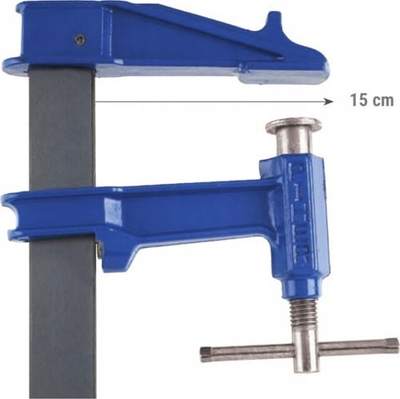 Kapëse shtrënguese Piher Piston R Bar Clamp, hapje 60 cm, thellësi 15 cm, blu