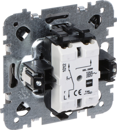 Ndërprerës dy-drejtimësh Elektro-Plast Santra 4112-19, 250V, 10A, i zi